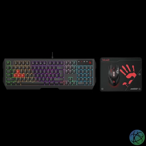 A4-Tech B1700 Bloody Neon Gaming Desktop Set Black US billentyűzet