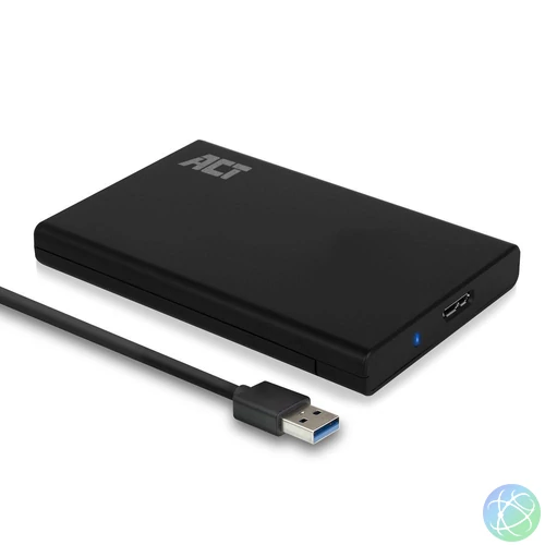 ACT AC1215 USB3.2 2,5" Hard Drive Enclosure Screwless Design Black mobilrack / beépítő keret