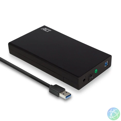 ACT AC1405 USB3.2 3,5" Hard Drive Enclosure Screwless Design Black mobilrack / beépítő keret