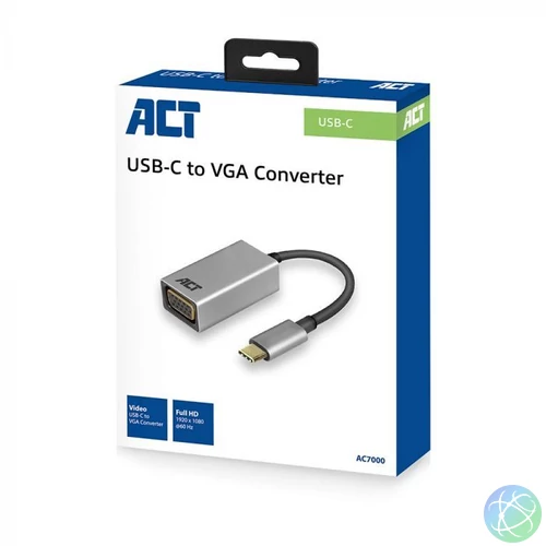 ACT AC7000 USB-C to VGA Converter Silver speciális átalakító