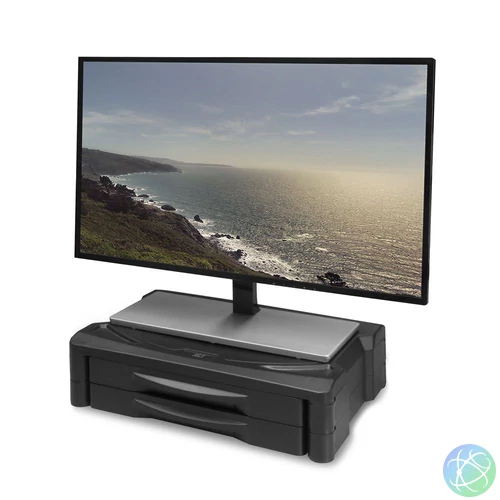 ACT AC8215 Monitor stand extra wide with two drawers adjustable height