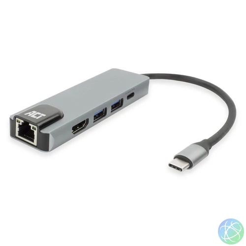 ACT AC7091 USB-C 4K docking station for 1 HDMI Adapter Silver