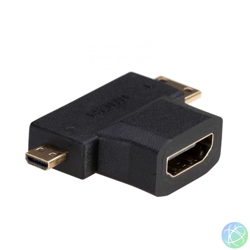 Akyga AK-AD-23 HDMI/miniHDMI/microHDMI Adapter Black speciális átalakító