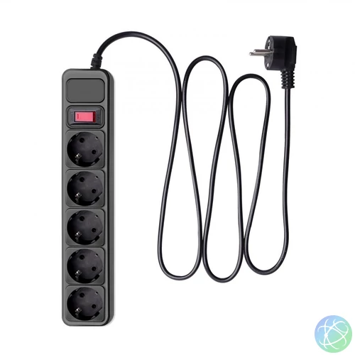 Akyga AK-SP-06A Túlfeszültségvédő Kapcsolóval 5DIN 1,8m Black
