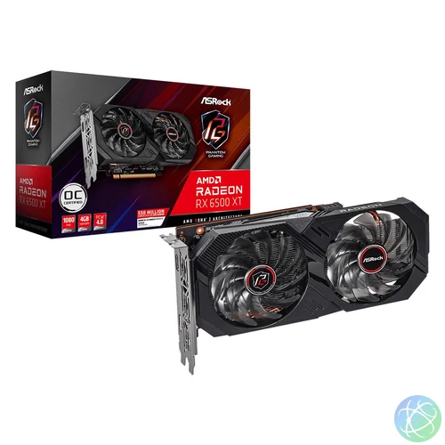 ASRock Radeon RX6500 XT Phantom Gaming D 4GB OC videókártya