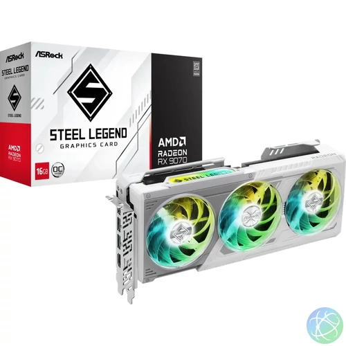 ASRock Radeon RX9070 Steel Legend 16GB videókártya