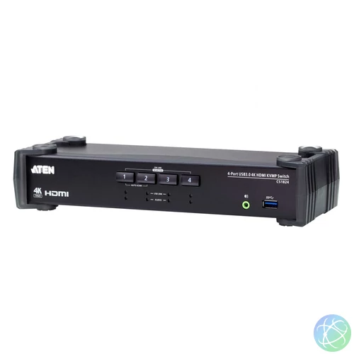 ATEN 4-Port USB 3.0 4K HDMI KVMP Switch with Audio Mixer Mode