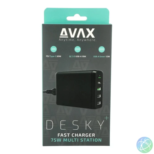 Avax DC611 DESKY+ 75W Charger Black töltő