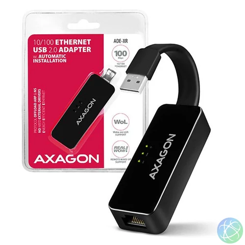 AXAGON ADE-XR 10/100 Ethernet USB2.0 Adapter hálókártya