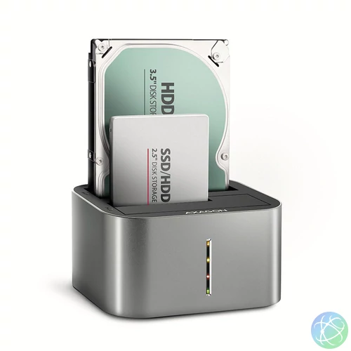 AXAGON ADSA-DC SuperSpeed USB DUAL2.5"/3.5" HDD/SSD DUAL dock mobilrack / beépítő keret