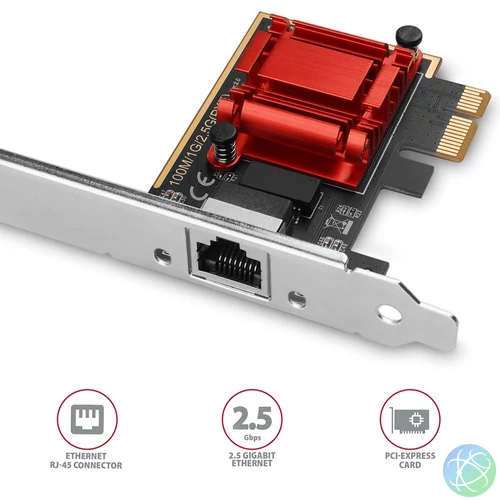 AXAGON PCEE-G25 PCIe 2.5 Gigabit Ethernet hálókártya