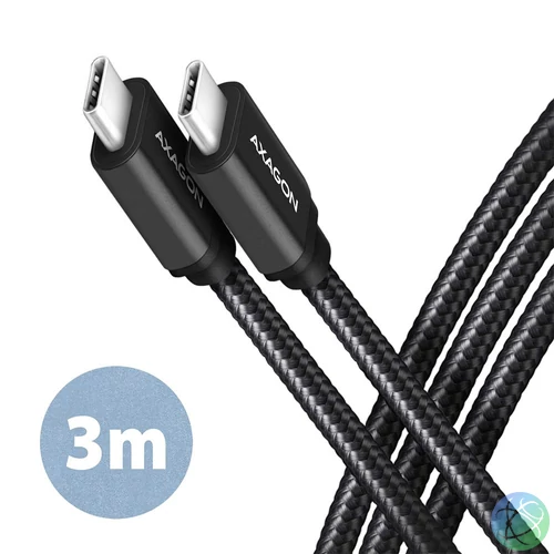 AXAGON BUCM3-CM30AB Speed USB-C <> USB-C 3.2 Gen 1 Cable 3m Black kábel
