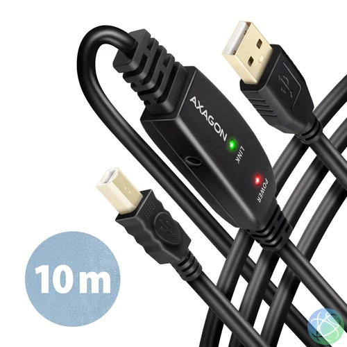 AXAGON ADR-210B USB Repeater Cabel 10m Black kábel