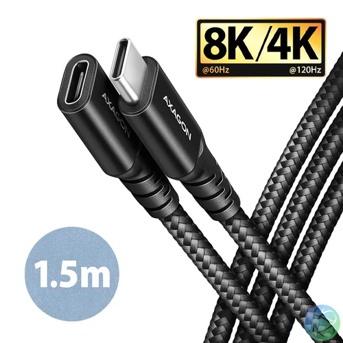 AXAGON BUCM32-CF15AB SPEED+ USB-C <> USB 20GBPS EXTENSION CABLE 1.5m Black kábel