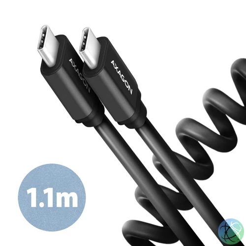 AXAGON BUCM-CM20TB TWISTER USB-C <> USB-C Cable 1.1M Black kábel