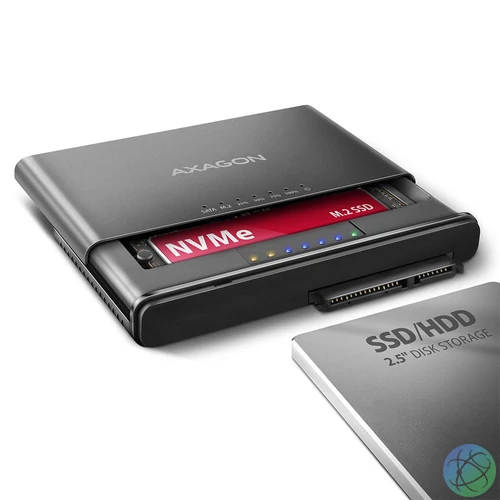 AXAGON ADSA-CC USB-C 10Gbps M.2 NVMe + SATA SSD/HDD adapter mobilrack / beépítő keret