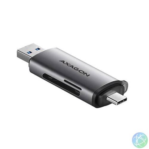 AXAGON CRE-SAC SUPERSPEED USB-C+USB-A Card Reader Black kártyaolvasó