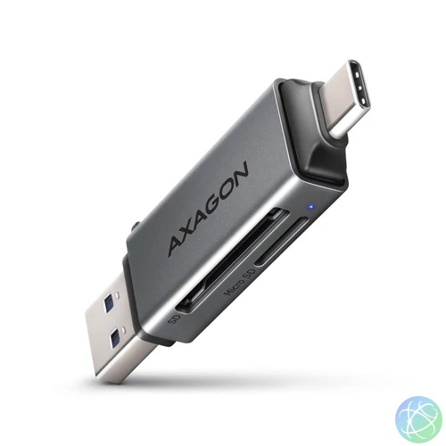 AXAGON CRE-DAC SuperSpeed USB-C + USB-A Card Reader kártyaolvasó