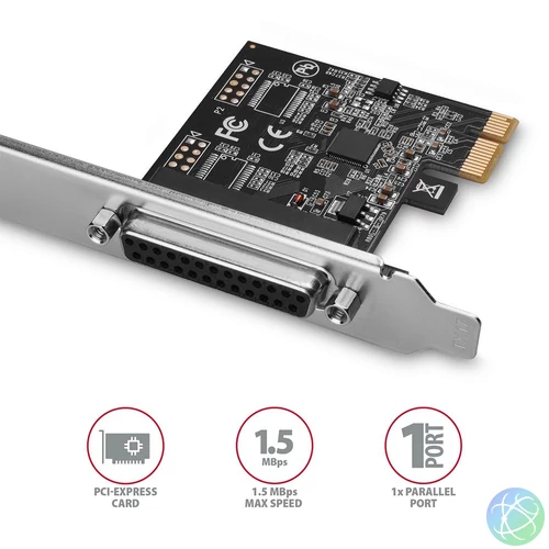 AXAGON PCEA-P1N 1x parallel port adapter w. SP & LP bővítőkártya