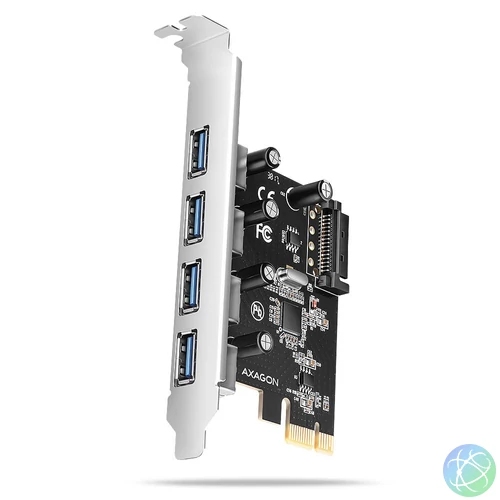 AXAGON PCEU-430RS PCIe Controller 4x ext. USB-A 5Gbps port bővítőkártya