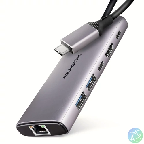 AXAGON HMC-6G2L USB-C 10Gbps 6in1 Hub Silver