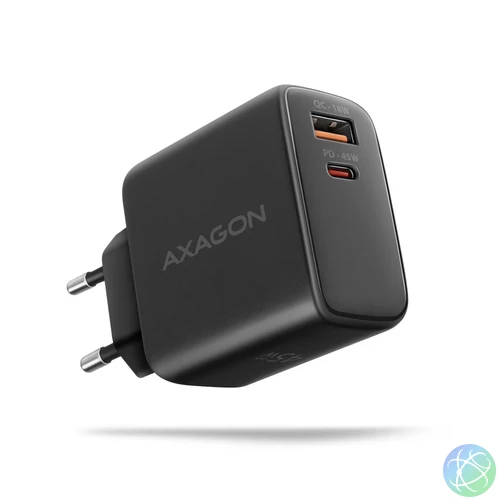 AXAGON ACU-PQ45 PD3.0 & QC4+ 2xOutputs Wall Charger 45W Black töltő