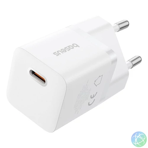 Baseus USB-C GaN5 mini 25W mains charger White töltő