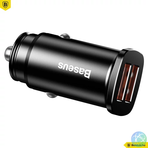 Baseus Square 2xUSB Car Charger Black töltő