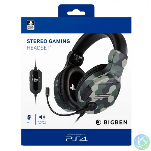 Bigben Interactive Stereo Gaming Headset V3 Camo Green (PS4)