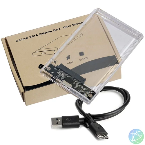 BlackBird SATA Ház 2.5" USB3.0 Transparent mobilrack / beépítő keret