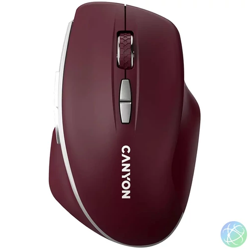 Canyon CNS-CMSW21BR Wireless mouse Burgundy Red egér