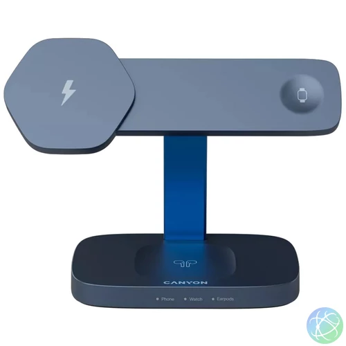 Canyon Wireless Charging Station Hexagon 310 3in1 DarkGrey/Blue töltő