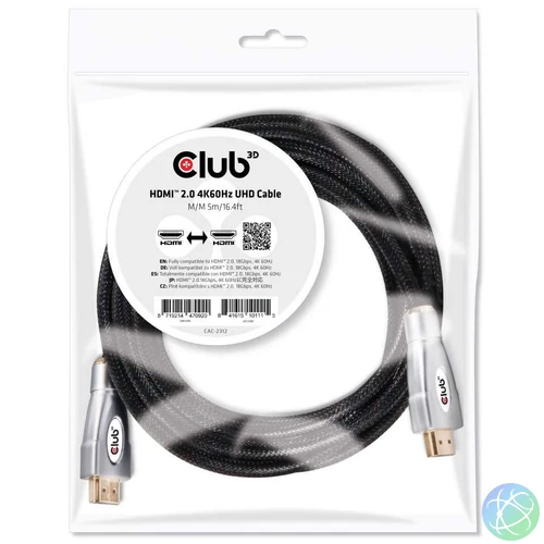 Club3D HDMI 2.0 4K60Hz UHD cable 5m kábel