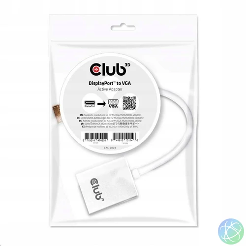 Club3D Displayport to VGA Adapter White speciális átalakító