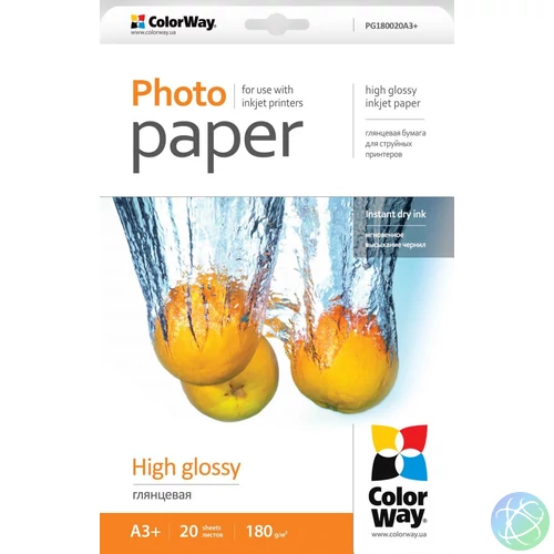 ColorWay PG180020A3+ 180g A3+ 20db Fényes Fotópapír
