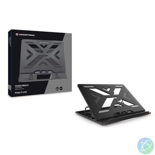 Conceptronic  THANA03B ERGO Laptop Cooling Pad Black