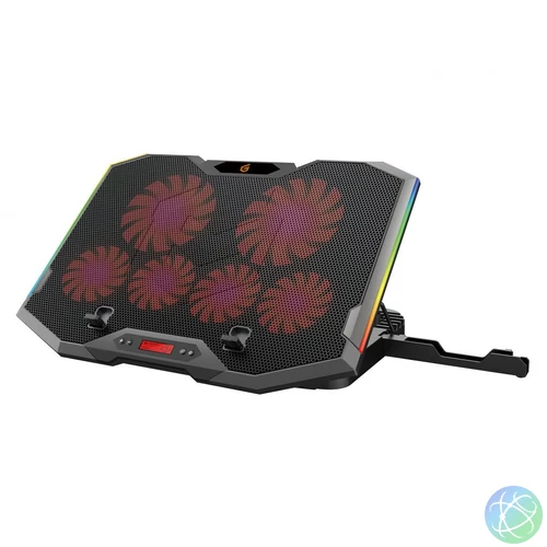 Conceptronic  THYIA01B ERGO RGB 6-Fan Gaming Laptop Cooling Pad with Mobile Holder Black