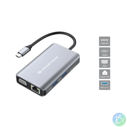 Conceptronic  DONN21G 7-in-1 USB 3.2 Gen 1 Docking Station