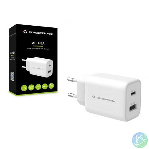 Conceptronic  ALTHEA11W 2-Port 33W USB Charger White töltő