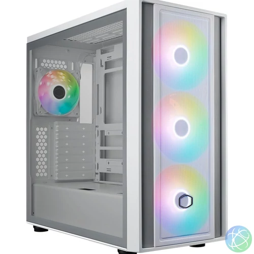 Cooler Master MasterBox 600 Tempered Glass White gépház