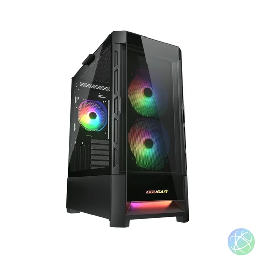 Cougar Duoface RGB Tempered Glass Black gépház