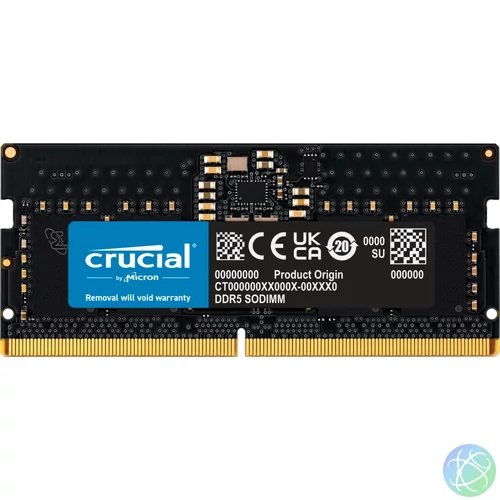 Crucial 8GB DDR5 4800MHz SODIMM notebook memória