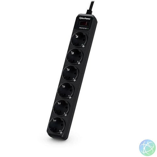 CyberPower B0620SC0-DE Túlfeszültségvédő Kapcsolóval 6DIN 1,8m Black