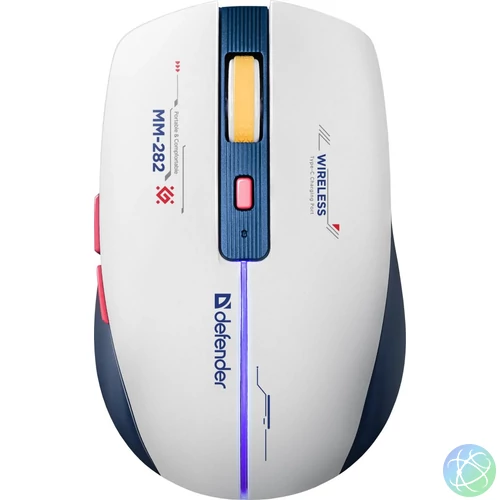 Defender Dila MM-282 Wireless Gaming Mouse White/Blue egér