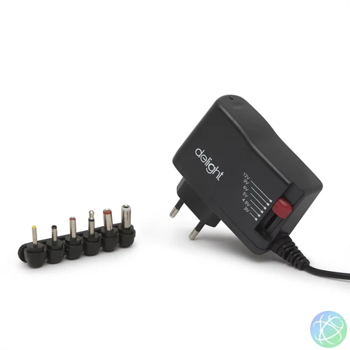 Delight Univerzális adapter 2,5A Black töltő