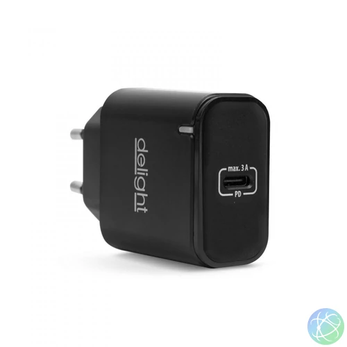 Delight USB Type-C Adapter Black töltő