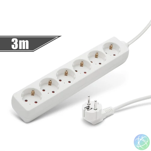 Delight Hálózati Elosztó 6DIN 3m White