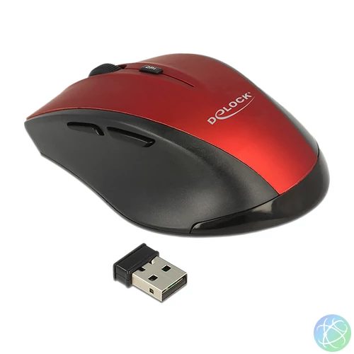 DeLock Ergonomic optical 5-button mouse 2.4 GHz wireless egér