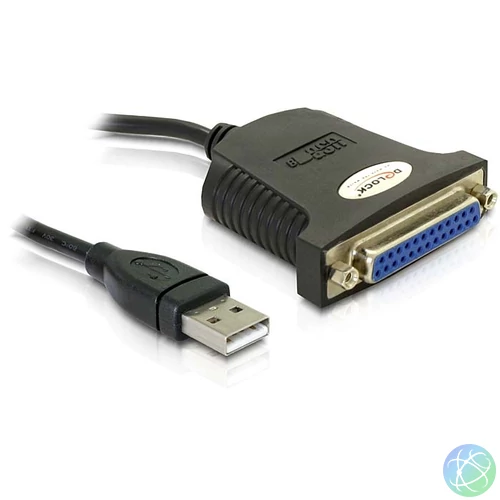 DeLock USB 1.1 to Parallel Adapter Cable 0,8m Black kábel