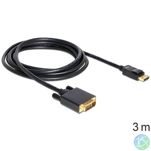 DeLock Cable Displayport 1.3 male > DVI -(24+1) male passive 3m Black kábel